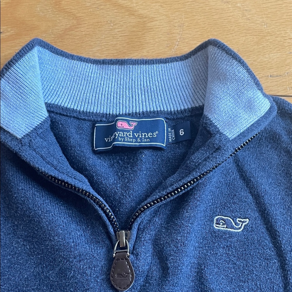 Vineyard Vines Kids Blue Half-Zip Sweater - Picture 5 of 5